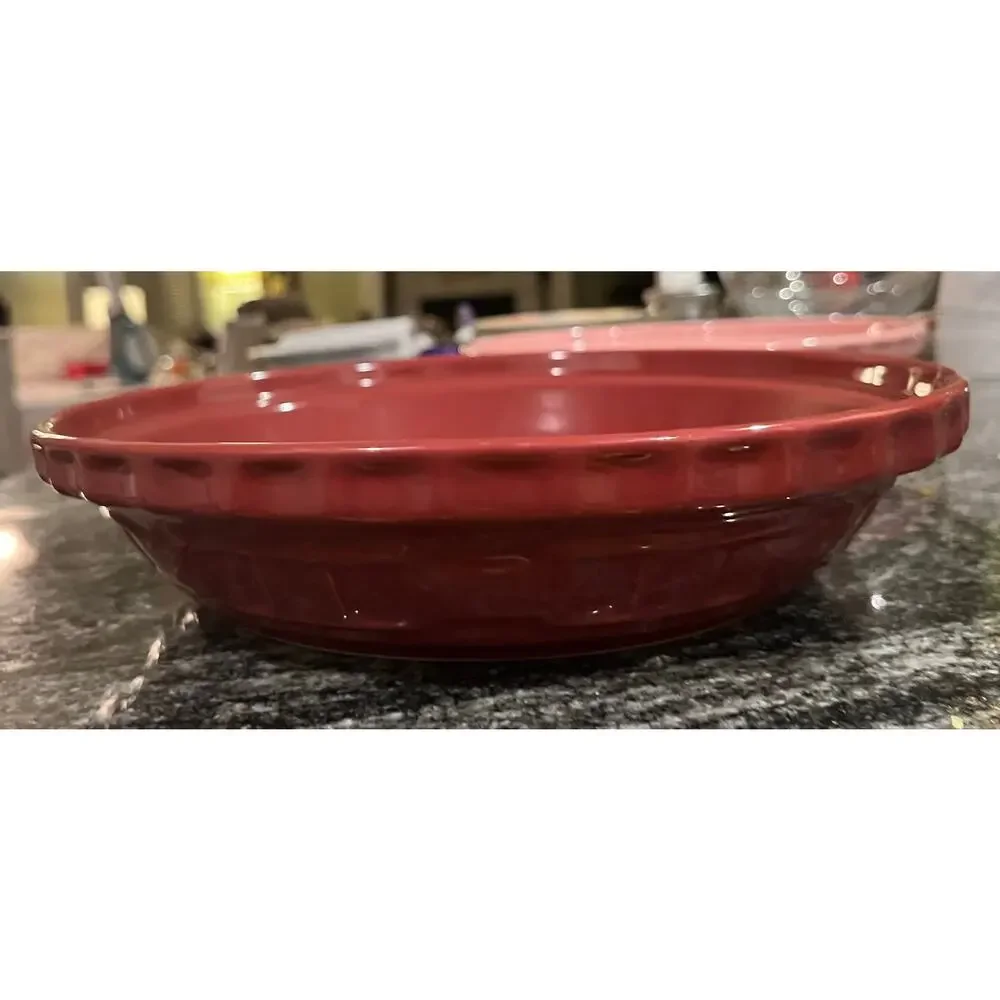 Vintage Longaberger Paprika Red Ceramic Pie Plate 10” Cottagecore